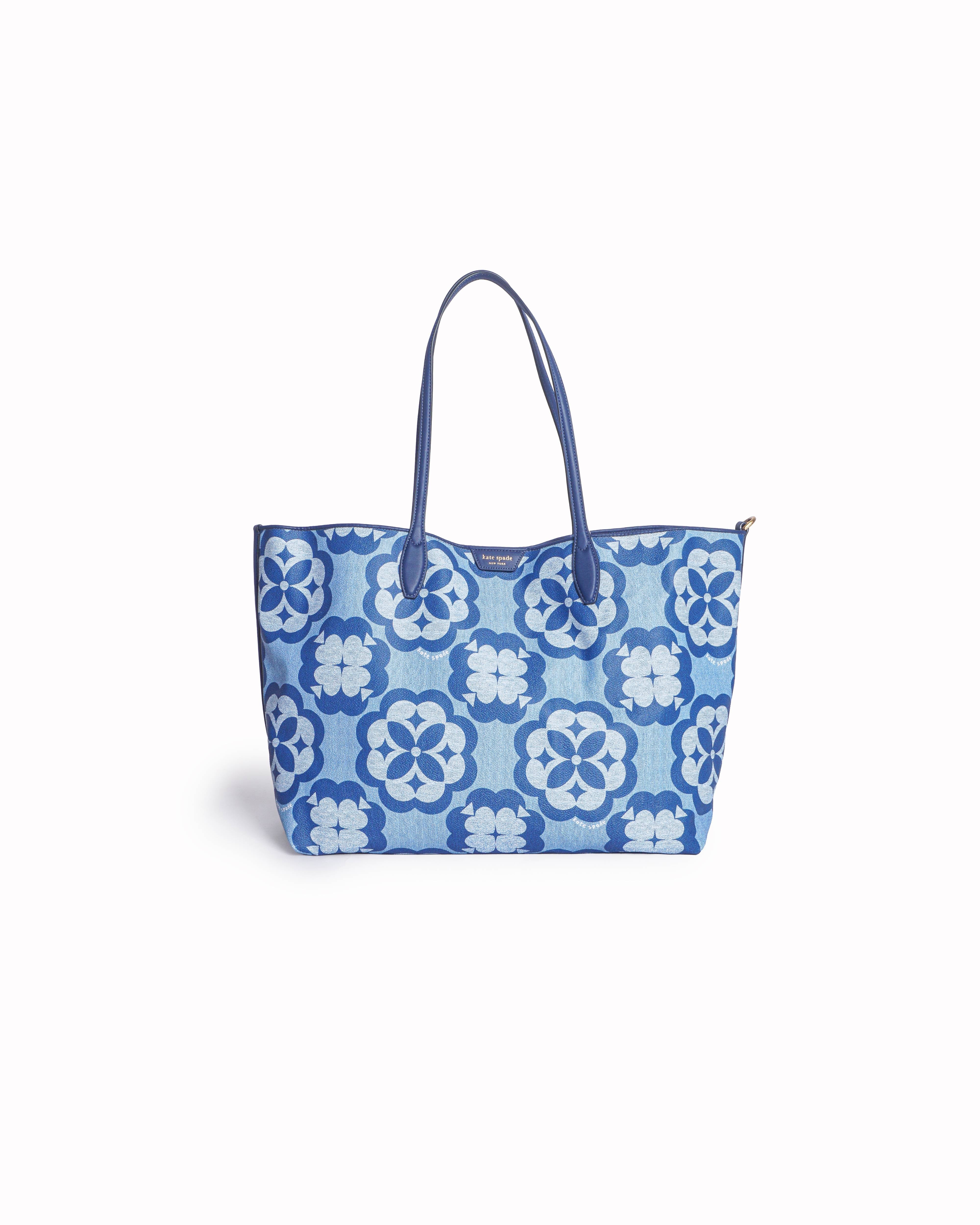 Kate Spade Oversized Spade Flower Monogram Coated Canvas Tote Bag