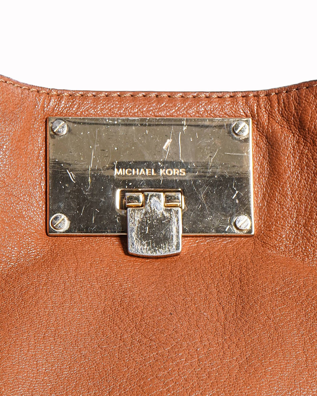 Michael kors brown leather chain shoulder bag