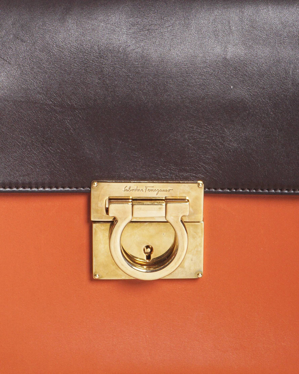 Salvatore Ferragamo Tri-Color Leather Marisol Gancini Flap Bag