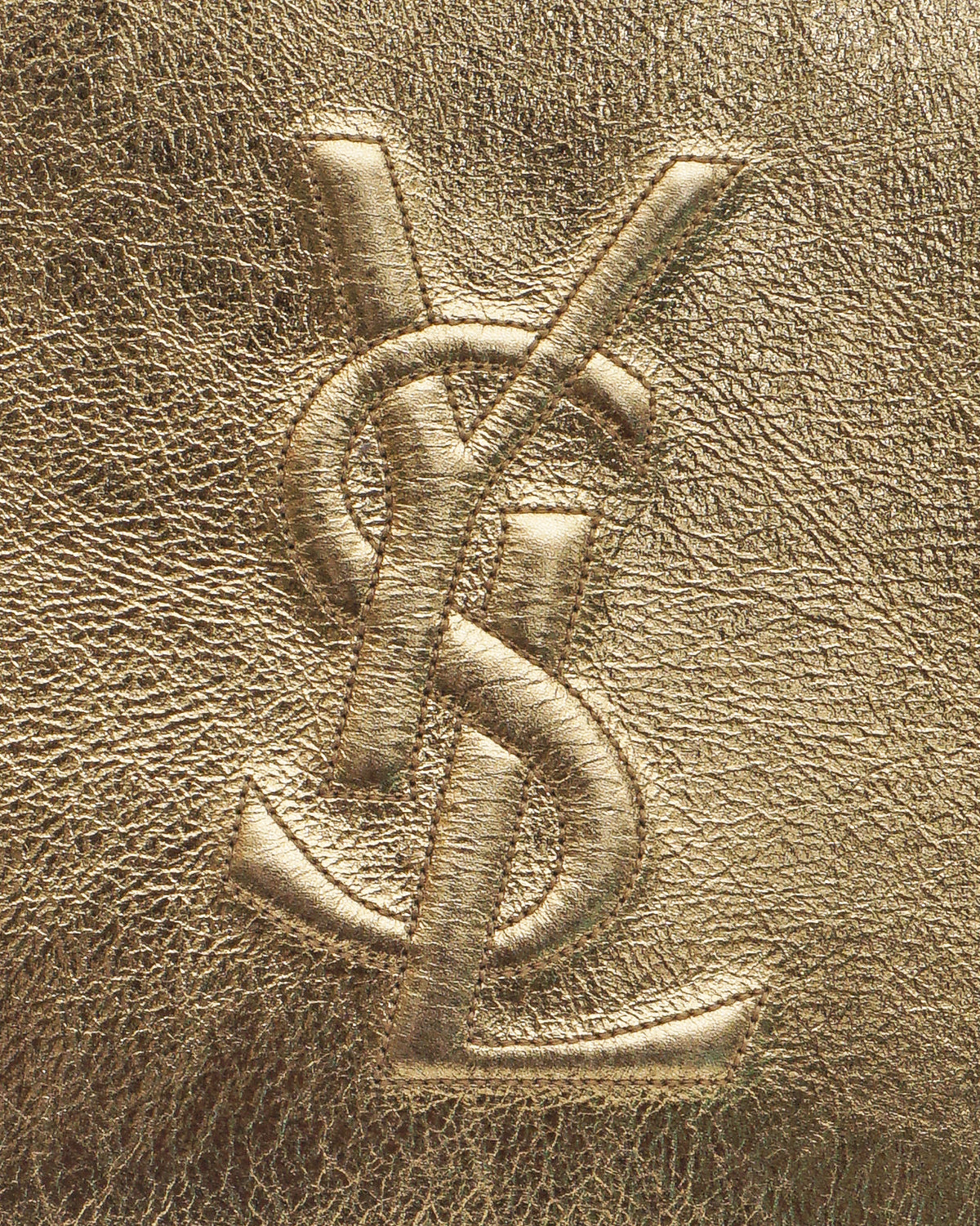 Yves Saint Laurent Metallic Gold Leather Bell de Jour Clutch Bag