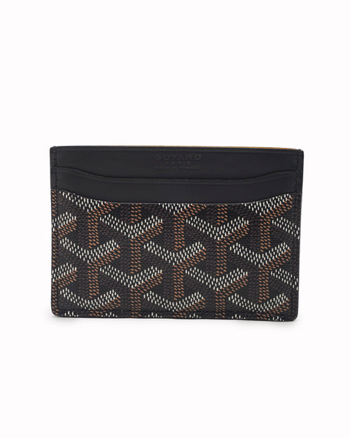 Goyard Black and Tan Goyardine Canvas Saint Sulpice Card Holder