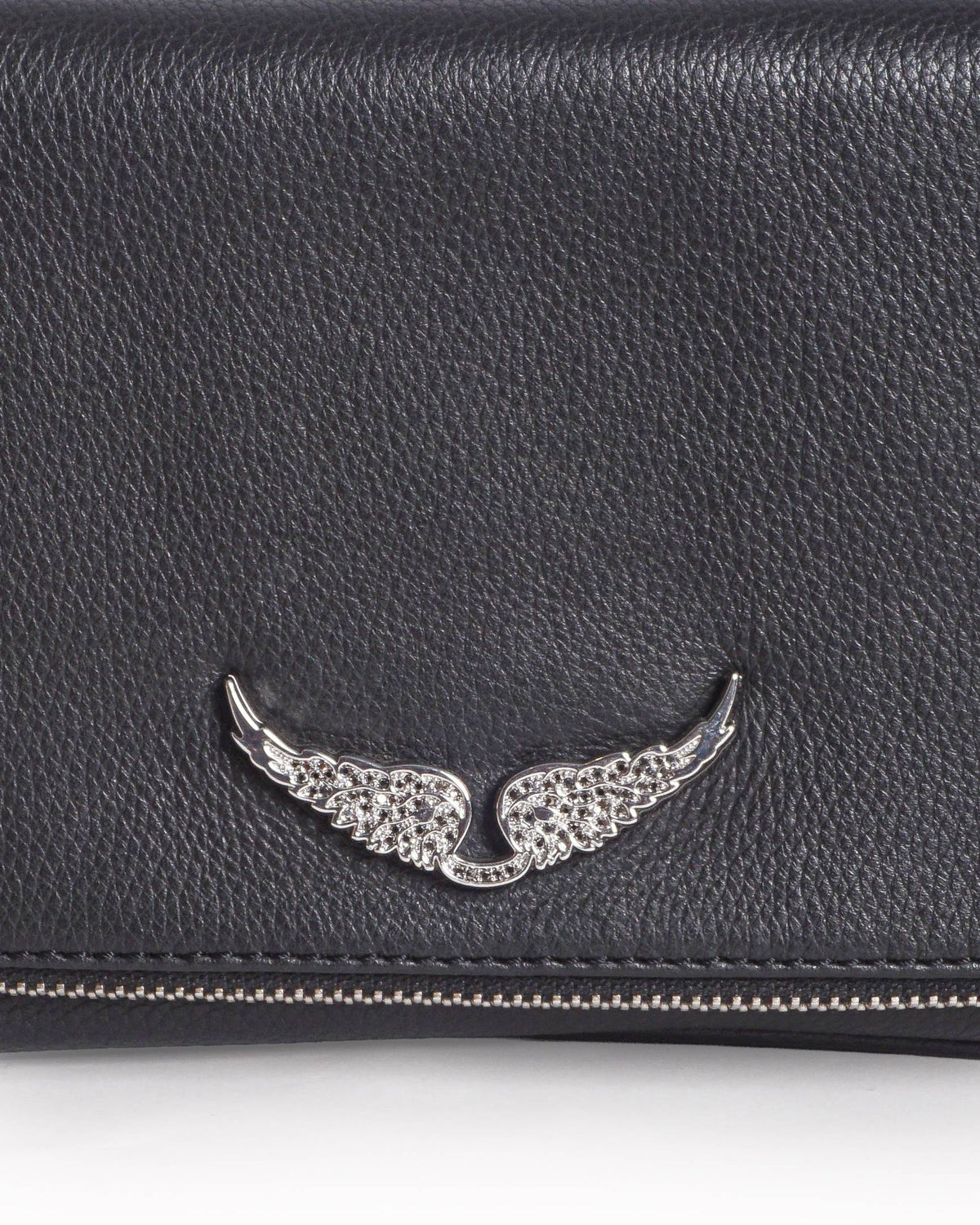 Zadig&Voltaire Black Grained Leather Rock Clutch