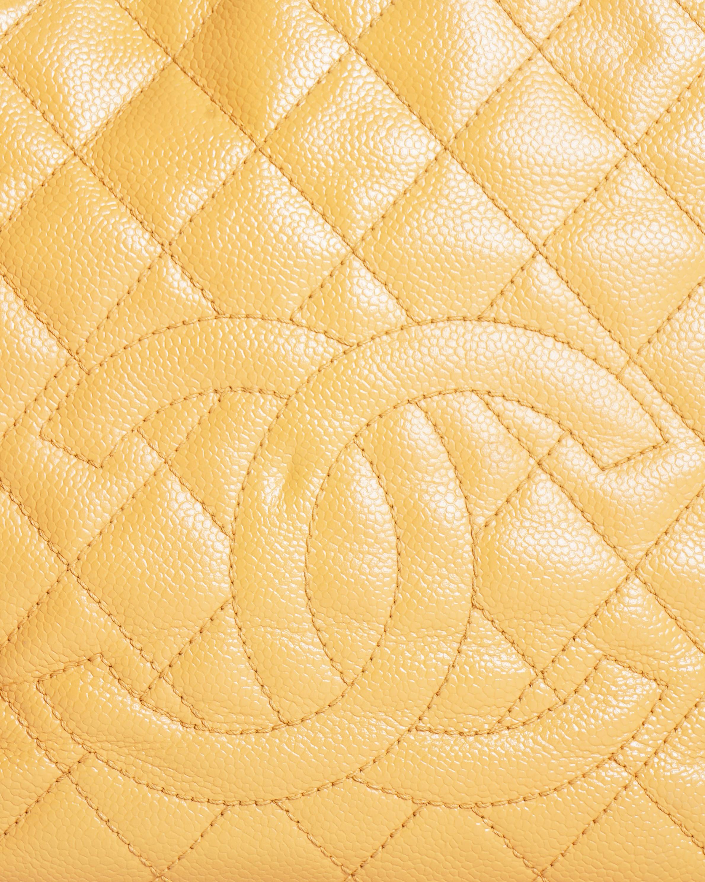 Chanel small petit shopping tote in caviar leather