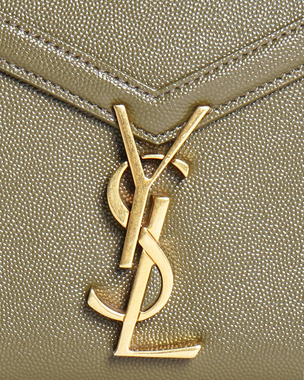 Saint Laurent YSL Cassandra Mini Top Handle In Vert Khaki