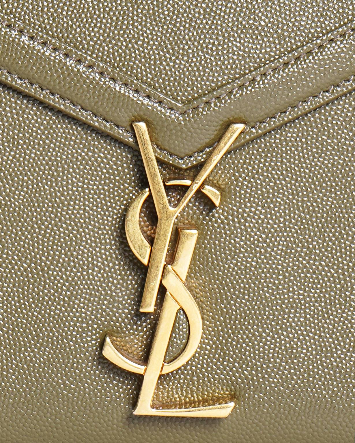 Saint Laurent YSL Cassandra Mini Top Handle In Vert Khaki