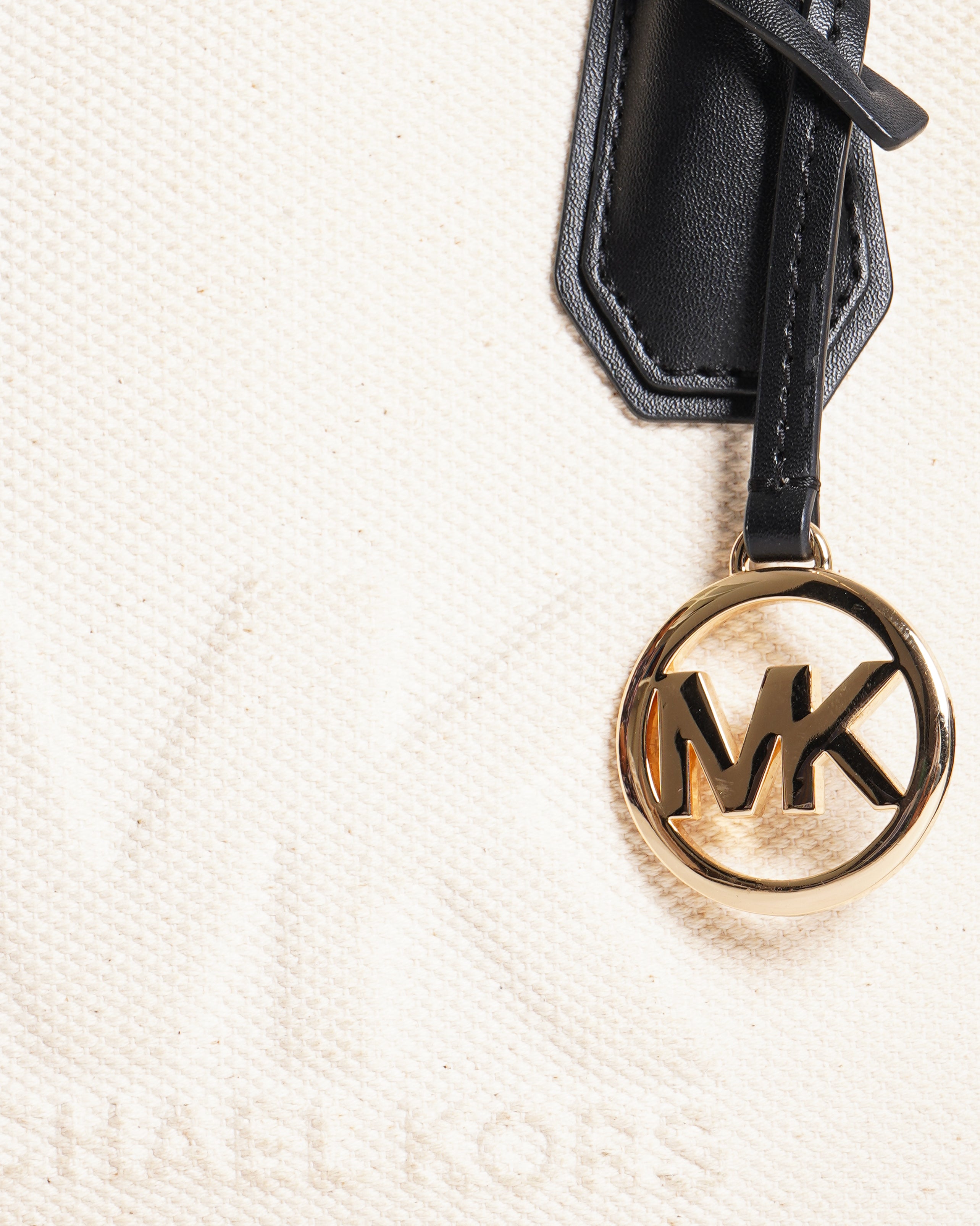 Michael Kors Top Handle Crossbody Bag In Black Leather & Canvas