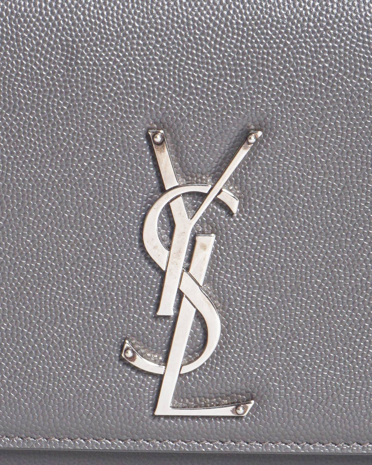 Saint Laurent Grey Grain de Poudre Kate Monogram Crossbody Bag