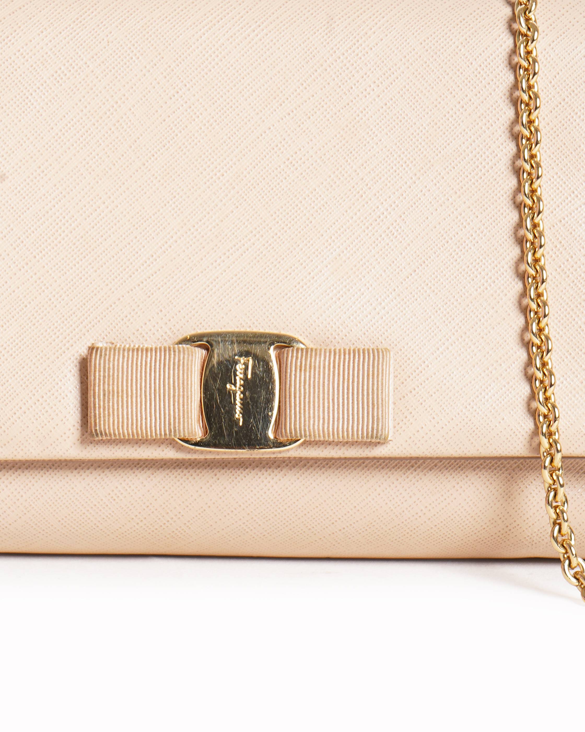 Salvatore Ferragamo
Beige Miss Vara Textured Small Leather Crossbody Bag