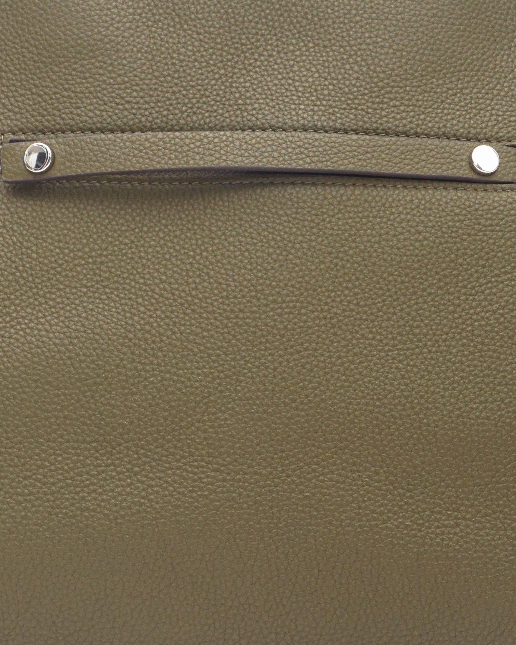 Tory Burch Olive Green Pebbled Leather Mercer Tote Bag