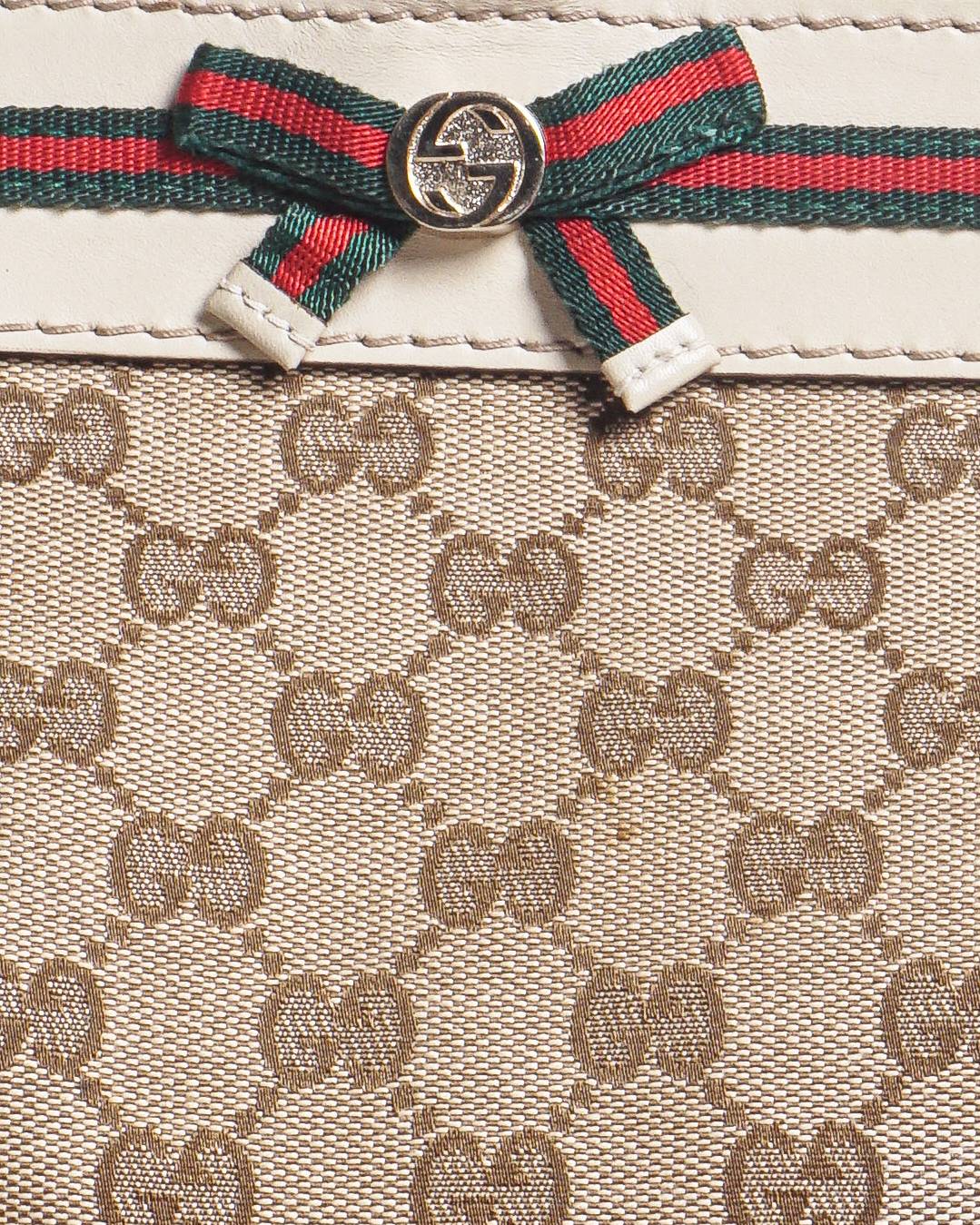 Gucci GG Canvas Mayfair Web Bow Tote Bag