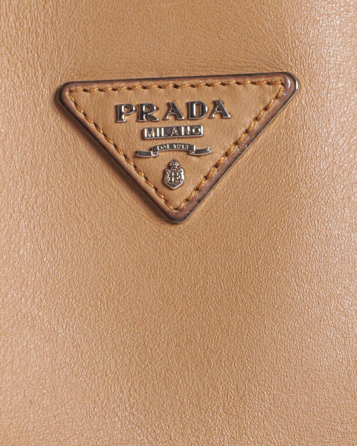 Prada Beige Saffiano Cuir Leather Double Tote Bag
