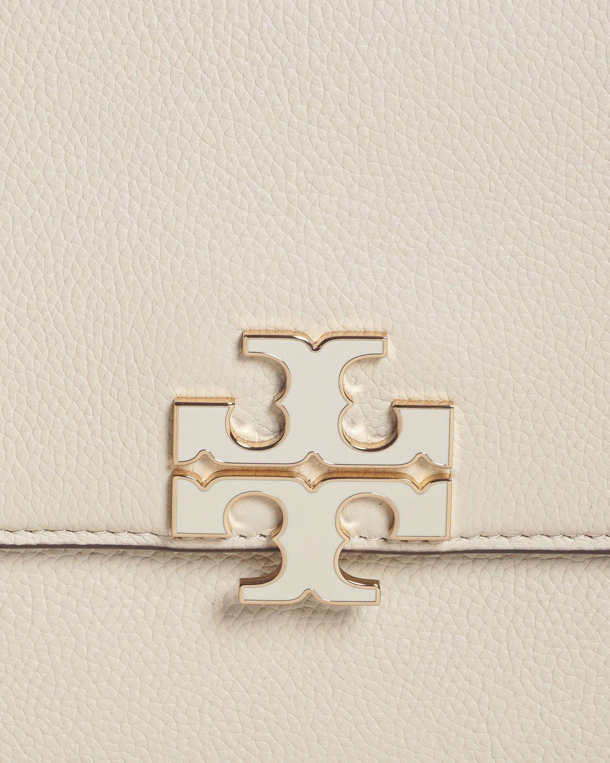 Tory Burch Cream Pebbled Leather Britten Chain Shoulder Bag