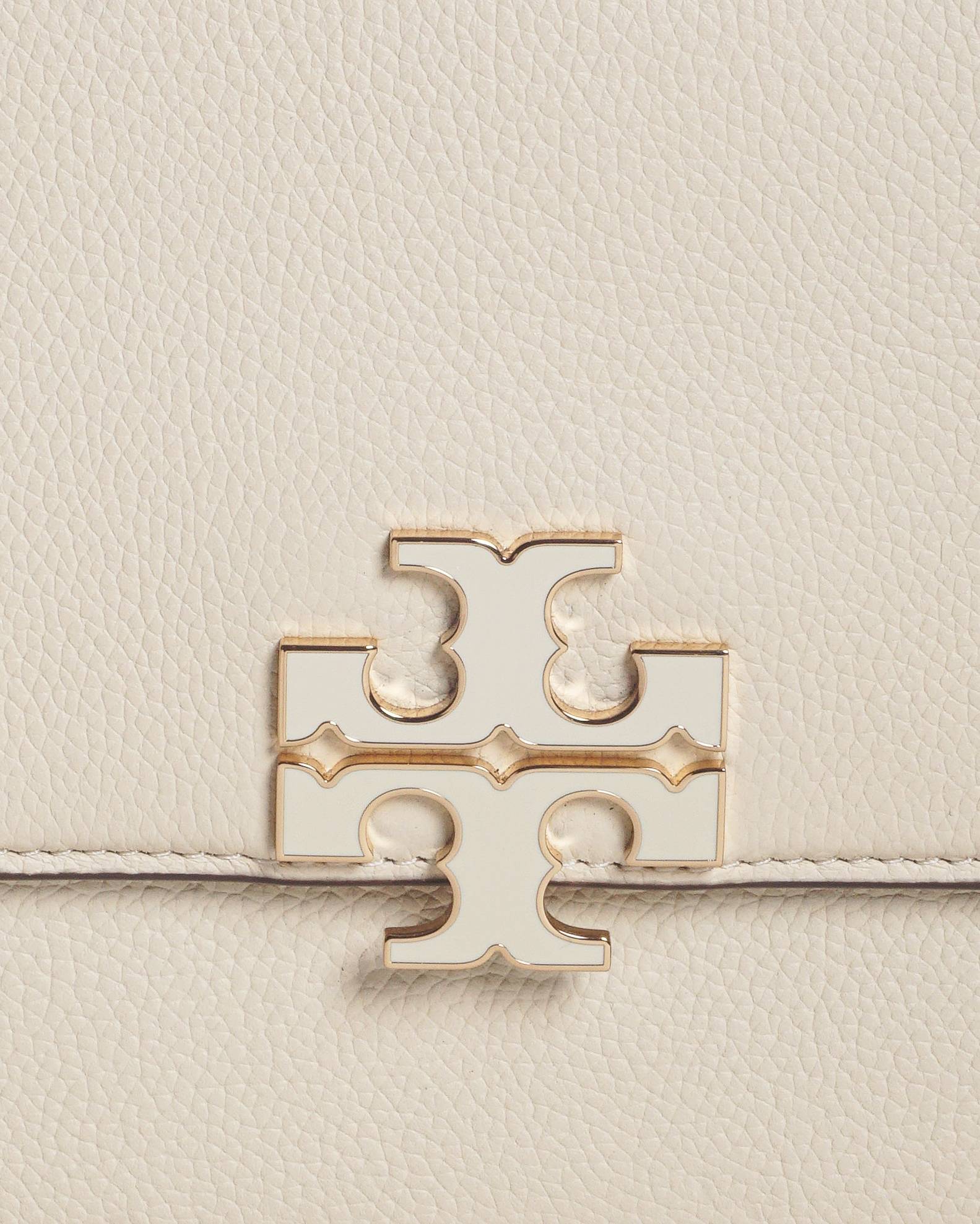 Tory Burch Cream Pebbled Leather Britten Chain Shoulder Bag