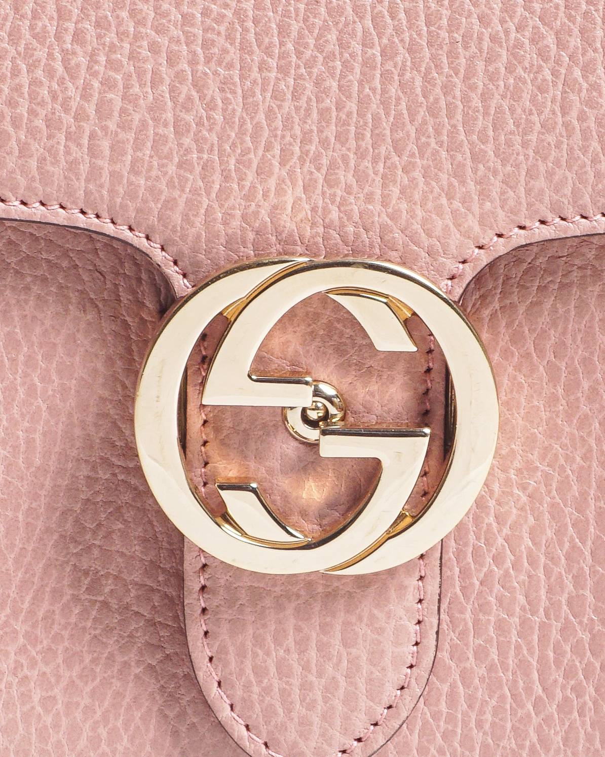 Gucci Rose Pink Dollar Calfskin Small Interlocking G Crossbody Bag
