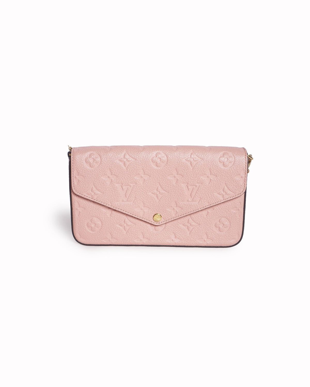 Louis Vuitton Pink Monogram Empreinte Leather Félicie Pochette Wallet On Chain