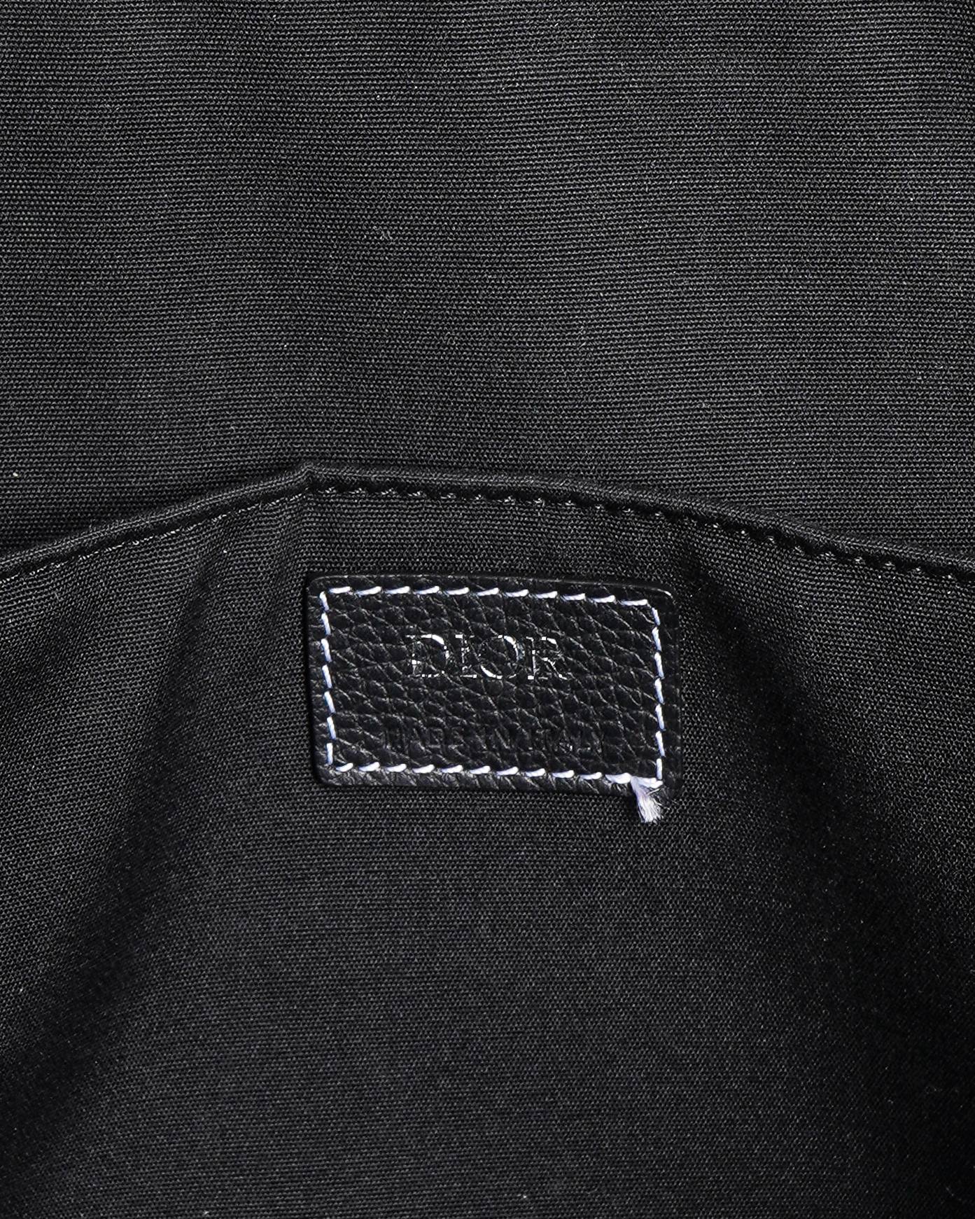 Christian Dior black leather lingot briefcase