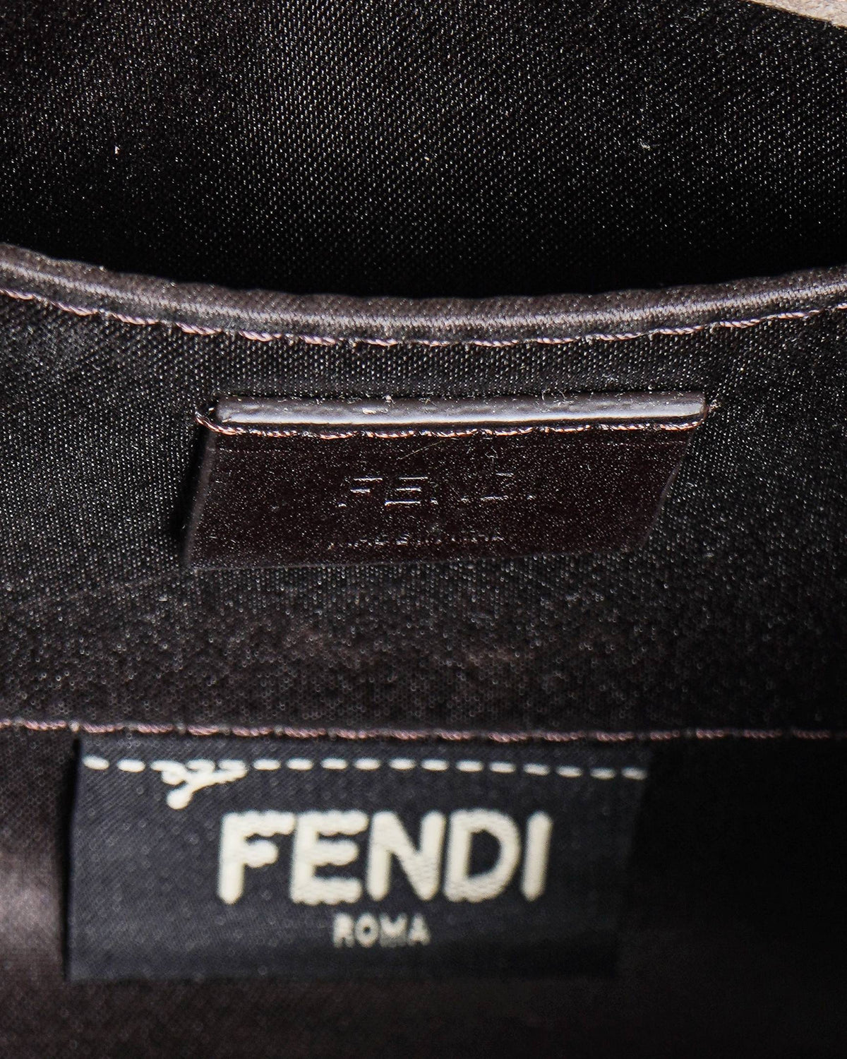 Fendi Metallic Patent Leather Mini Rush Chain Clutch