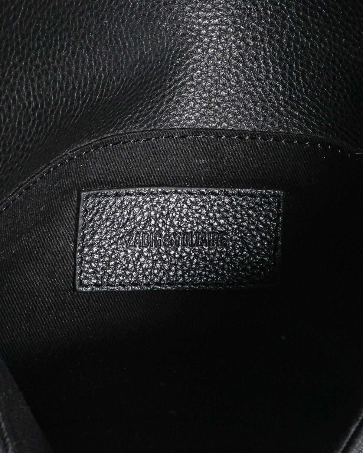 Zadig&Voltaire Black Grained Leather Rock Clutch