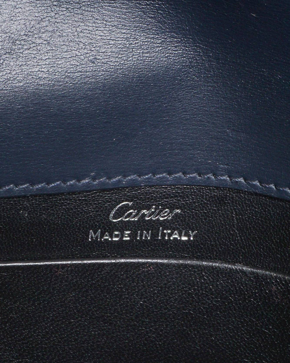 Cartier Panthère de Cartier Slate Blue Leather Top Handle Bag