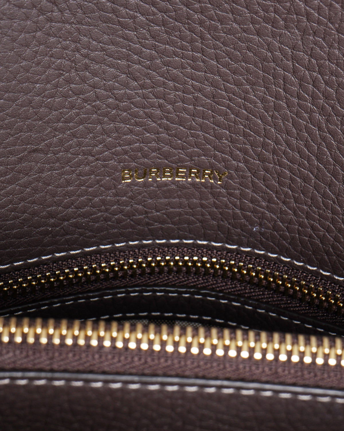Burberry Title Baby Tote Grainy Brown Leather