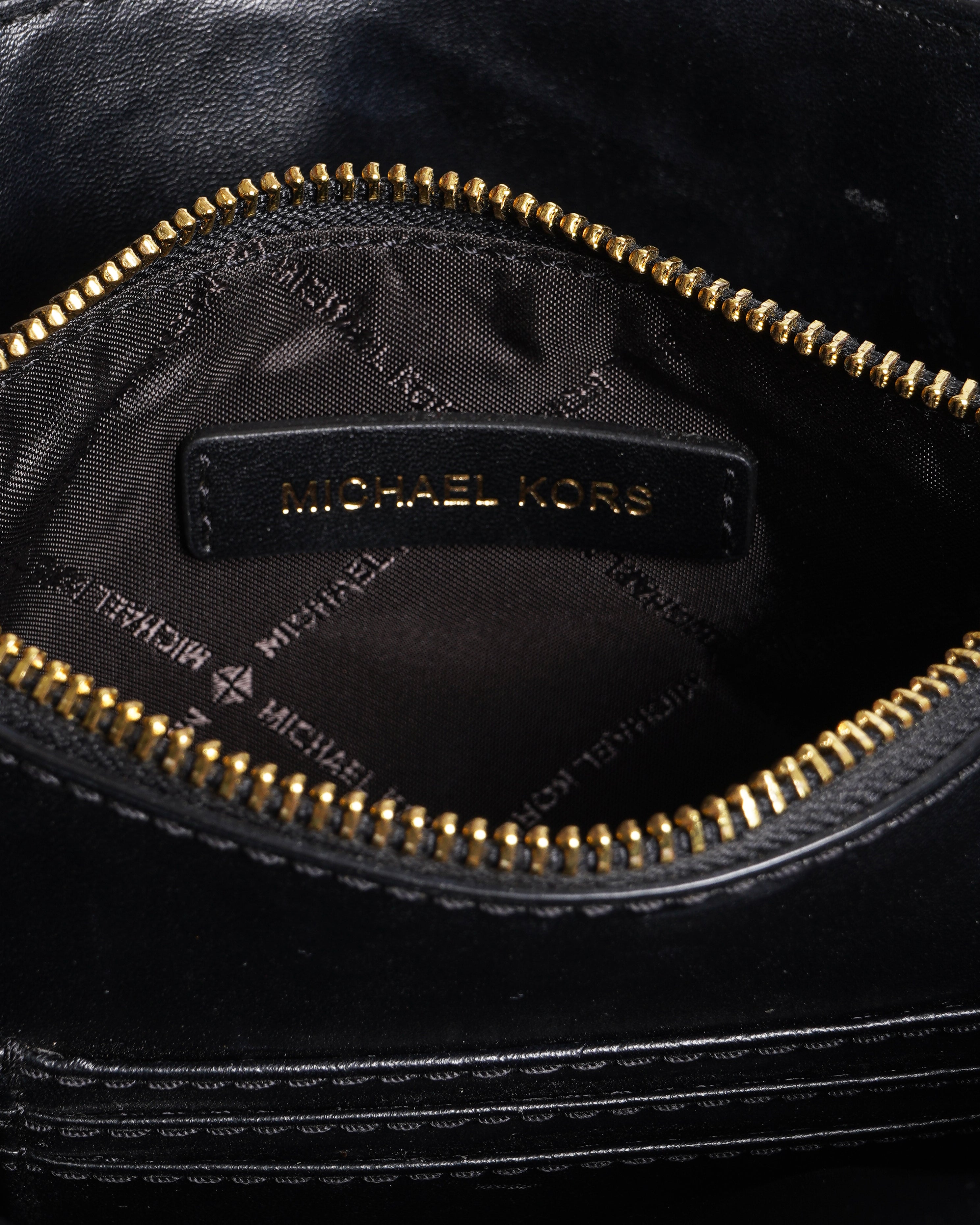 Michael Kors Top Handle Crossbody Bag In Black Leather & Canvas