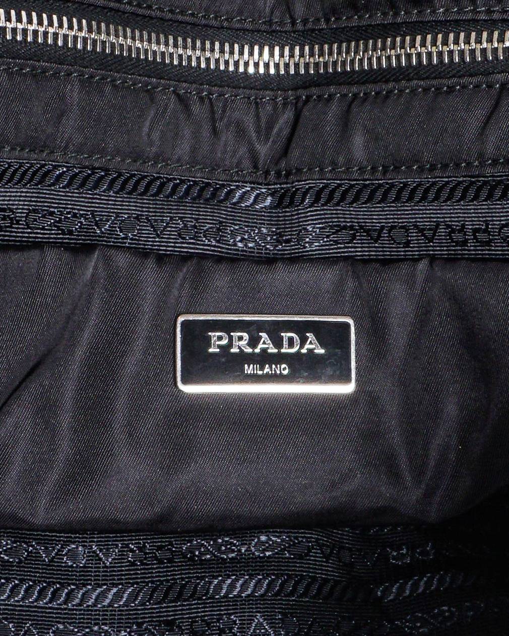 Prada Tessuto Bomber Black Nylon & Leather Tote Bag