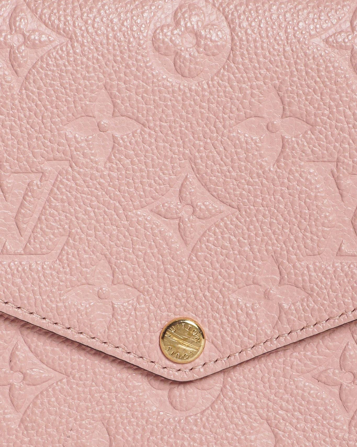 Louis Vuitton Pink Monogram Empreinte Leather Félicie Pochette Wallet On Chain