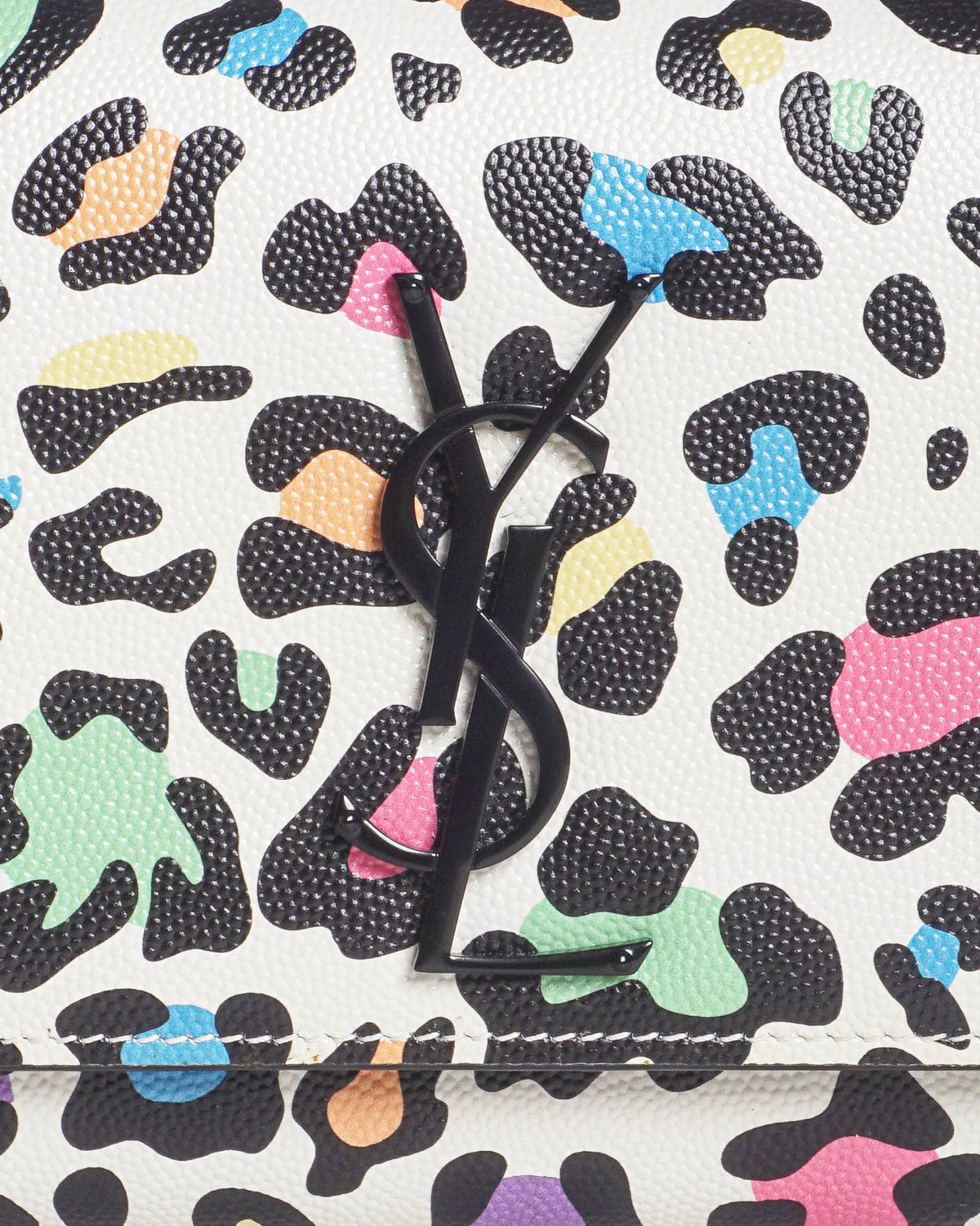 Saint Laurent Kate Leather Bag in Multicolor Leopard Print