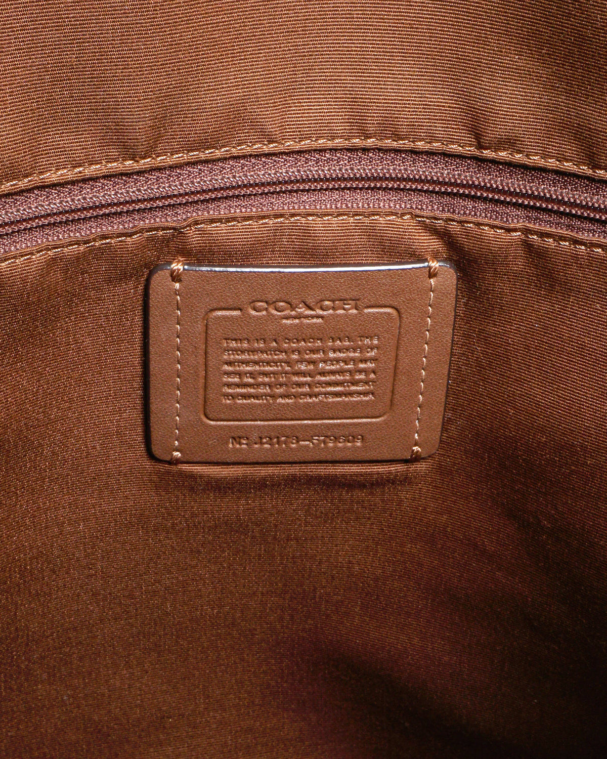 Coach Signature Monogram Canvas Zip Top Tote Bag