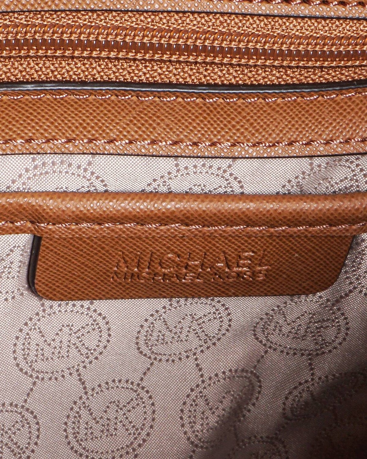 Michael Kors Cindy Large Tan Saffiano Leather Dome Satchel