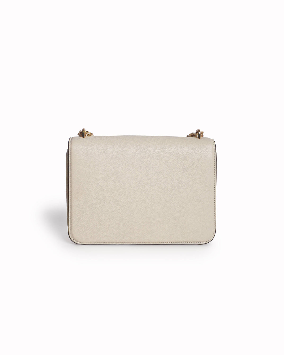 Tory Burch Cream Pebbled Leather Britten Chain Shoulder Bag