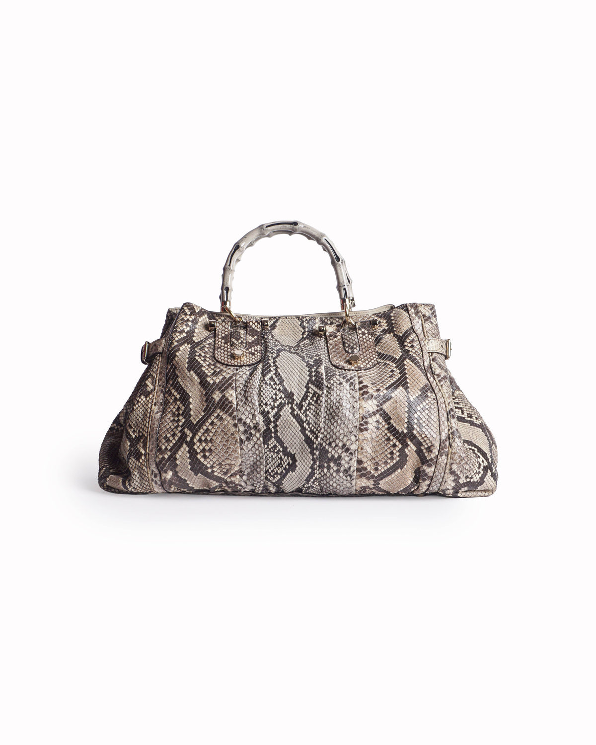 Gucci Snakeskin Bamboo Top Handle Tote bag