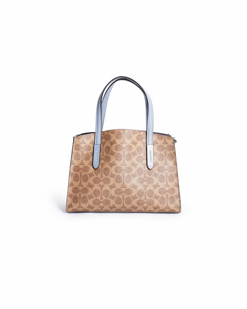 Coach Charlie Carryall Signature Canvas & Leather Tote