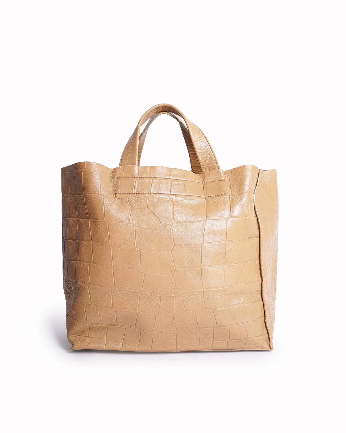 Furla beige leather embossed tote bag
