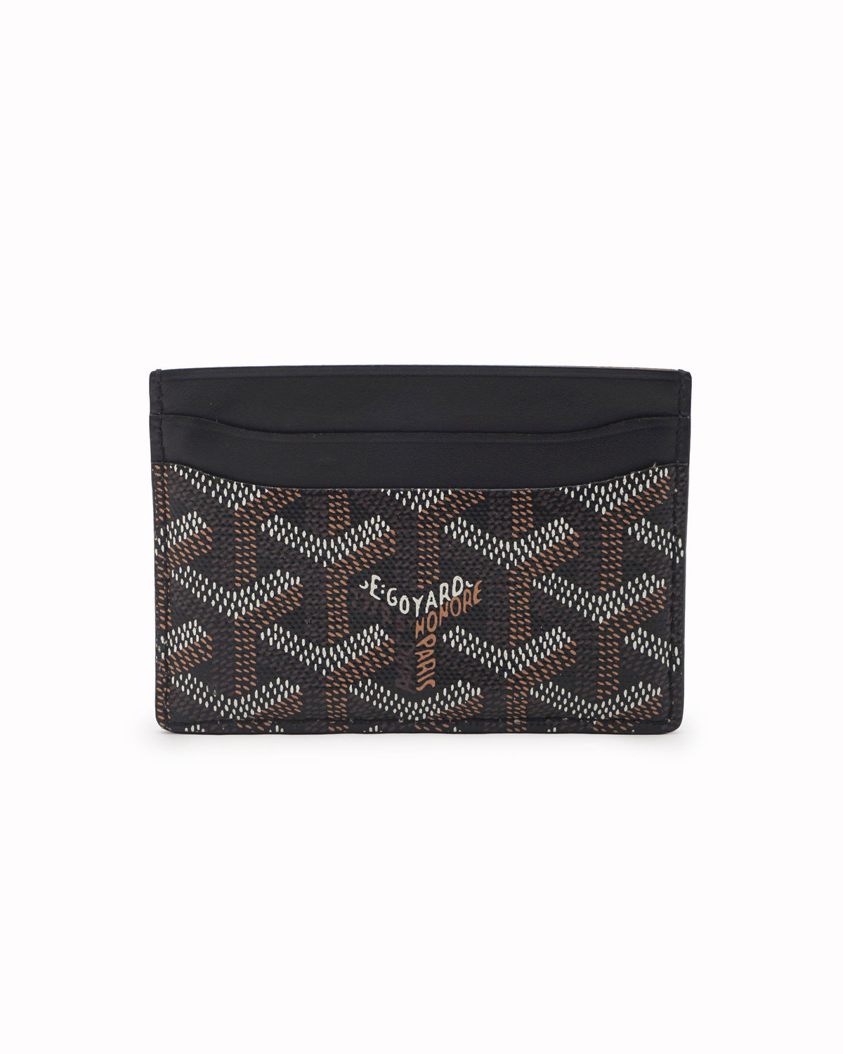 Goyard Black and Tan Goyardine Canvas Saint Sulpice Card Holder
