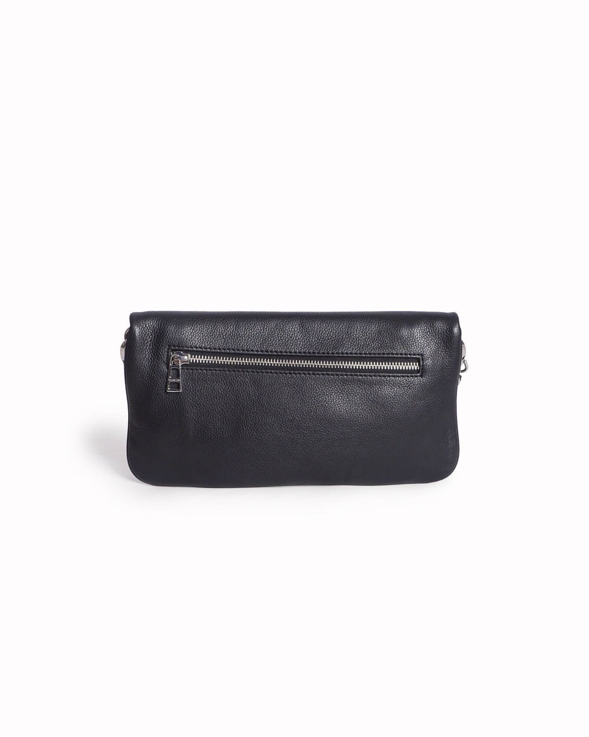 Zadig&Voltaire Black Grained Leather Rock Clutch