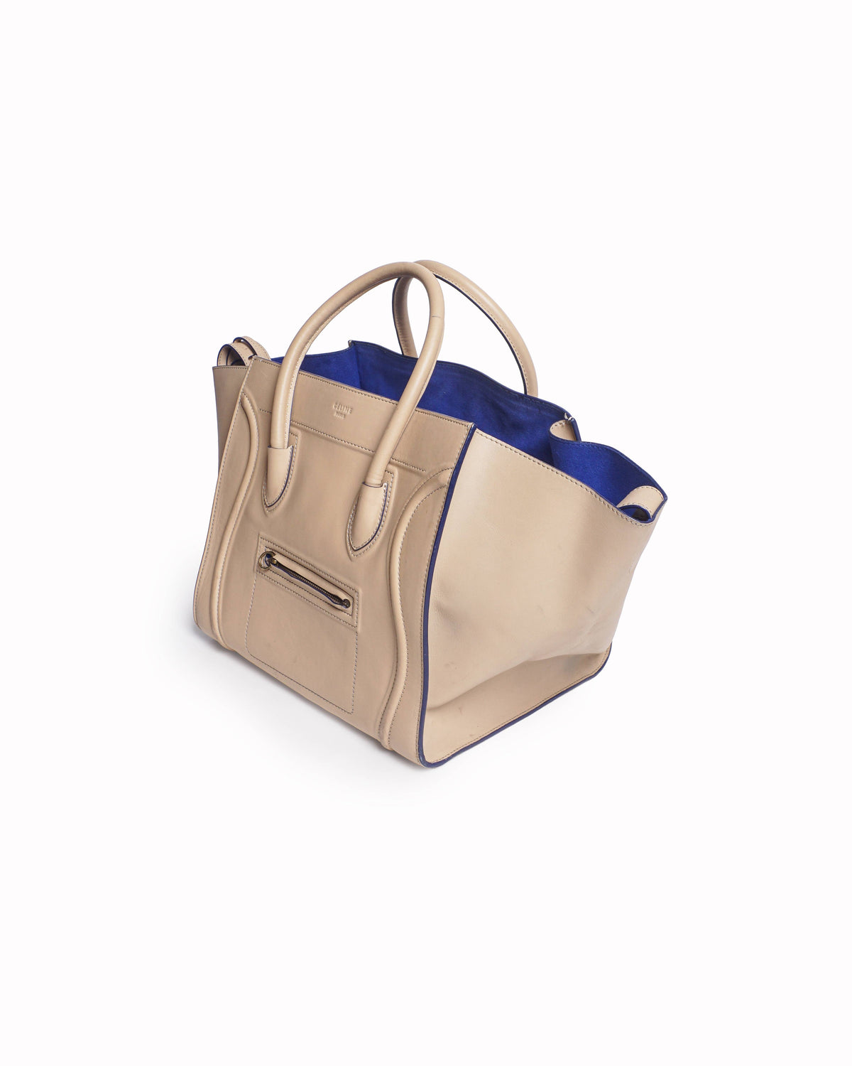 Celine Phantom Beige Leather Luggage Tote Bag