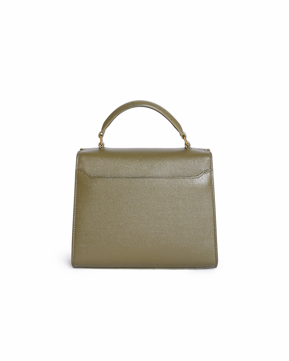 Saint Laurent YSL Cassandra Mini Top Handle In Vert Khaki
