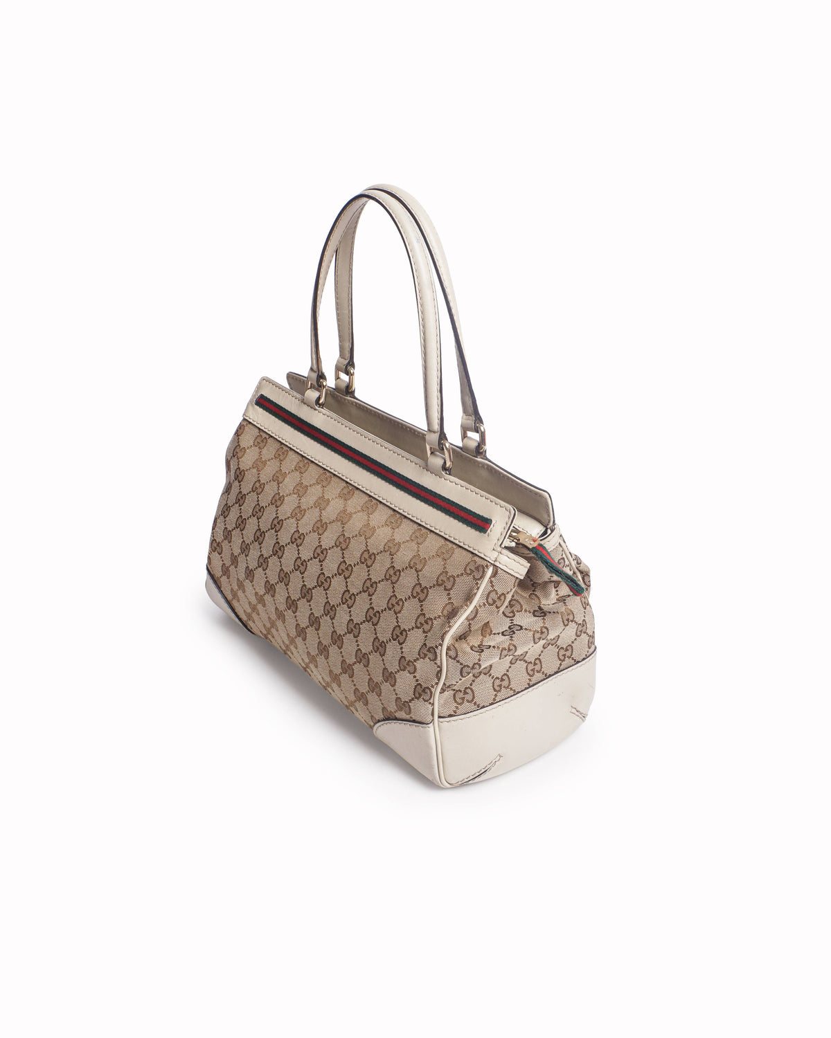 Gucci GG Canvas Mayfair Web Bow Tote Bag