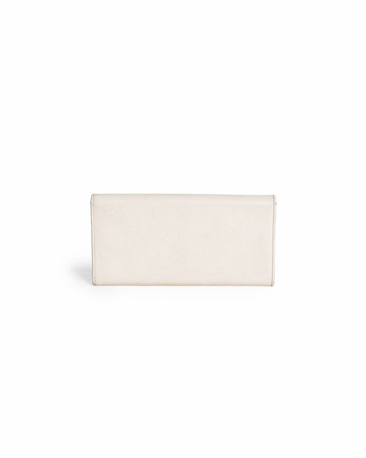 Salvatore Ferragamo Gancini Off-White Saffiano Leather Continental Wallet