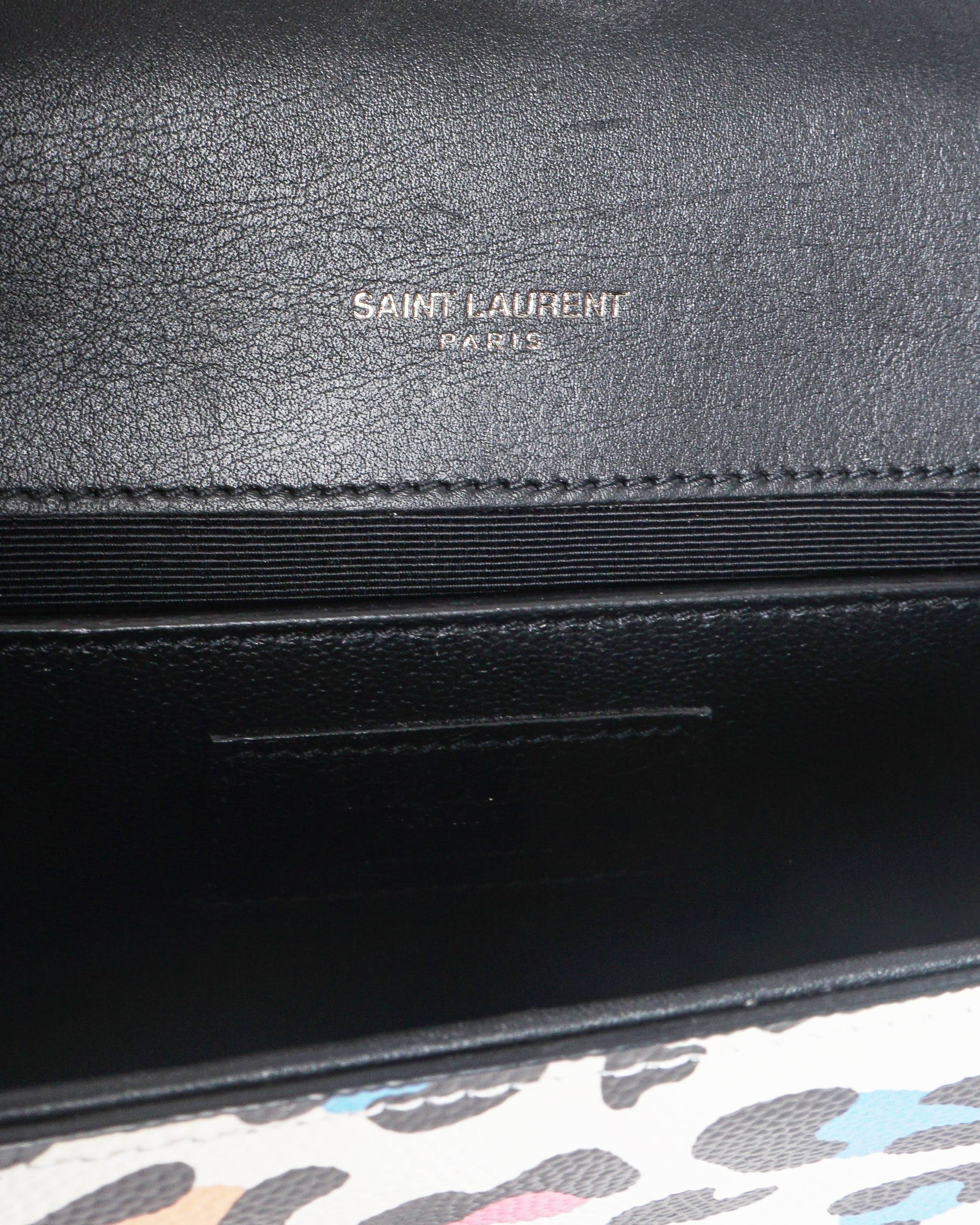 Saint Laurent Kate Leather Bag in Multicolor Leopard Print