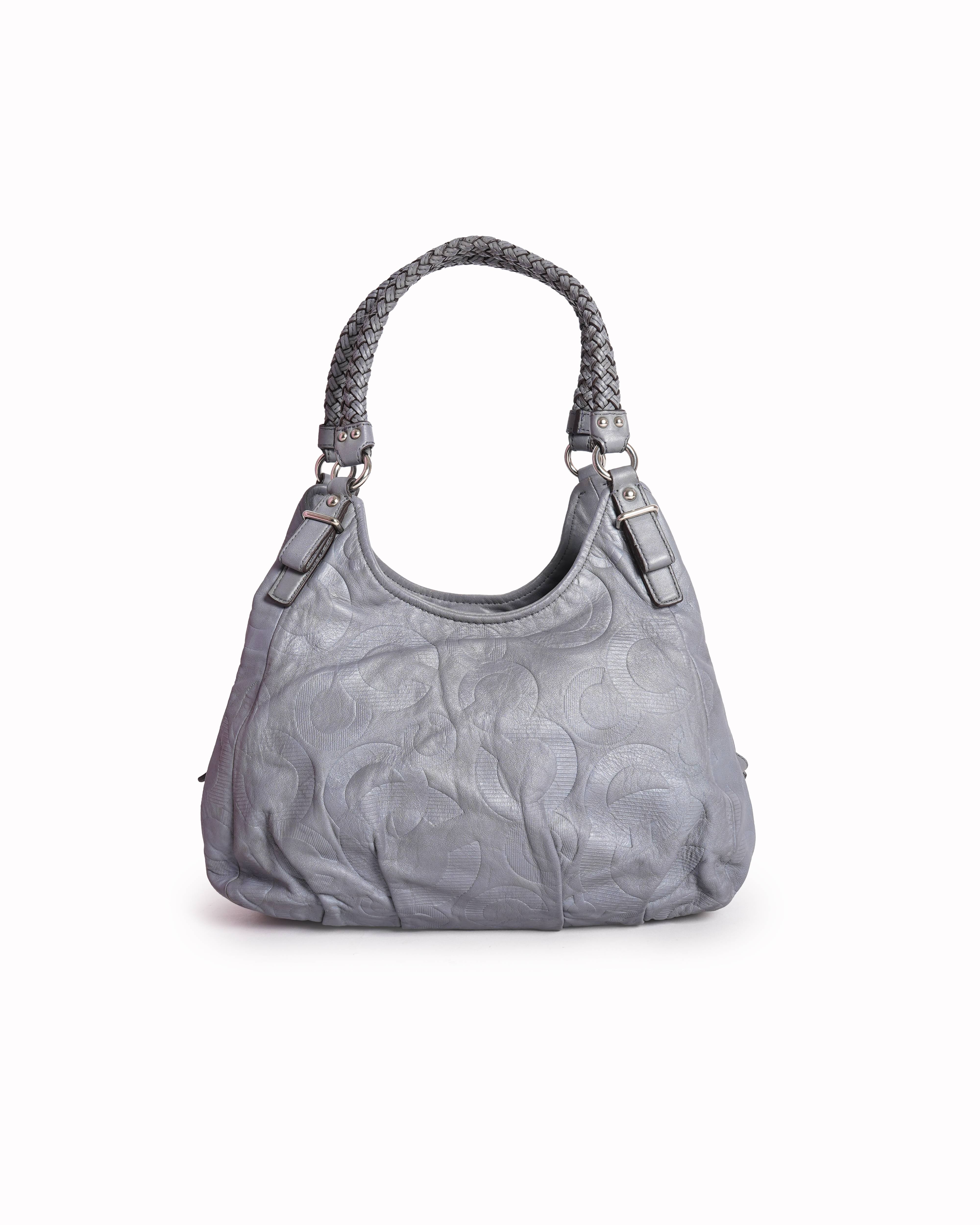 Coach grey monogram shoulder bag