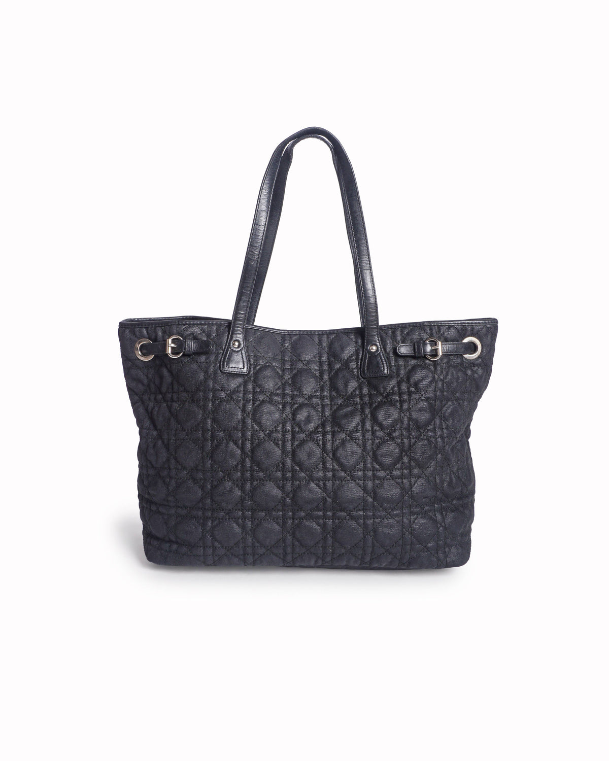 Christian Dior Black Cannage Quilted Panarea Tote