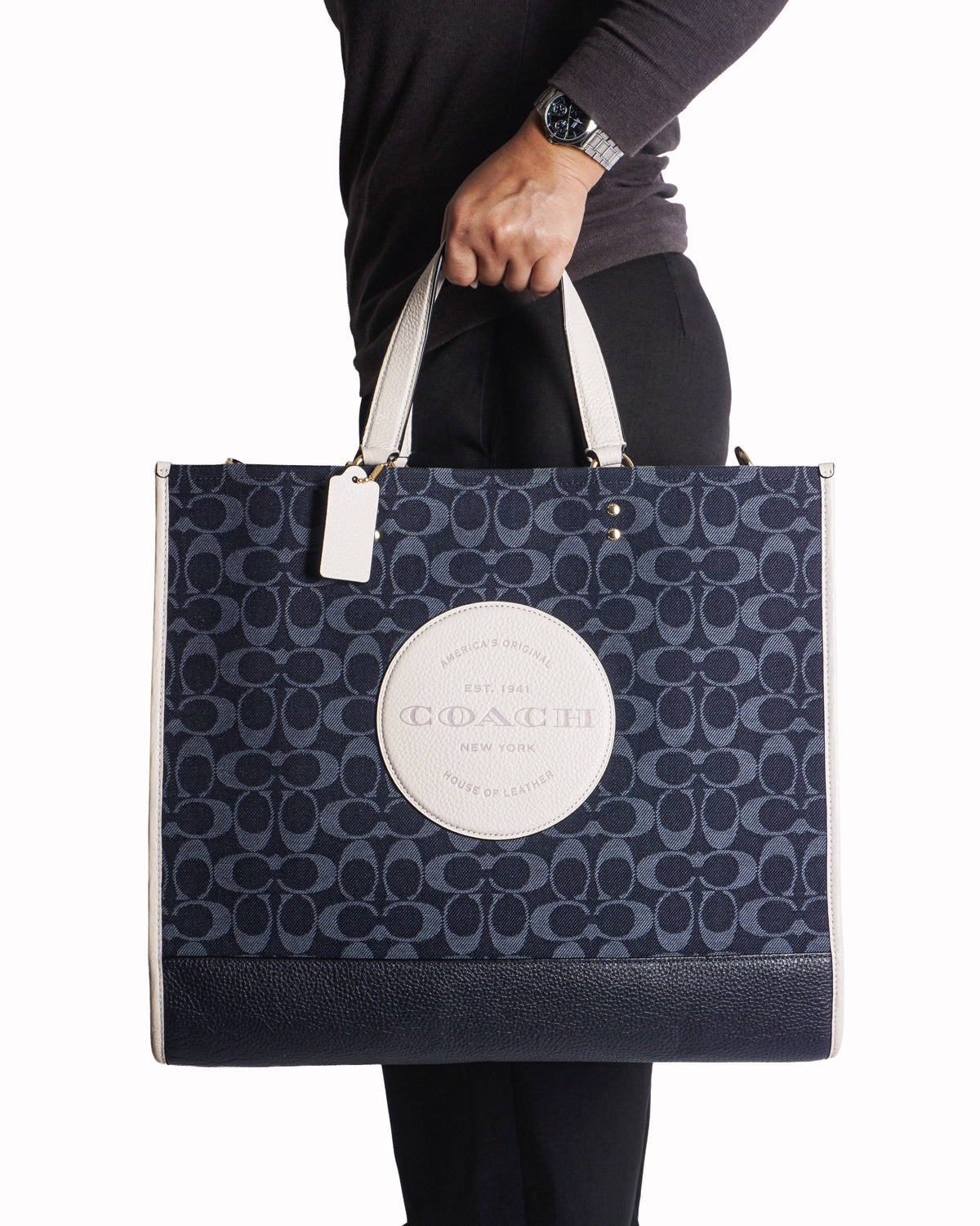 Coach Dempsey 40 Tote In Signature Denim Canvas