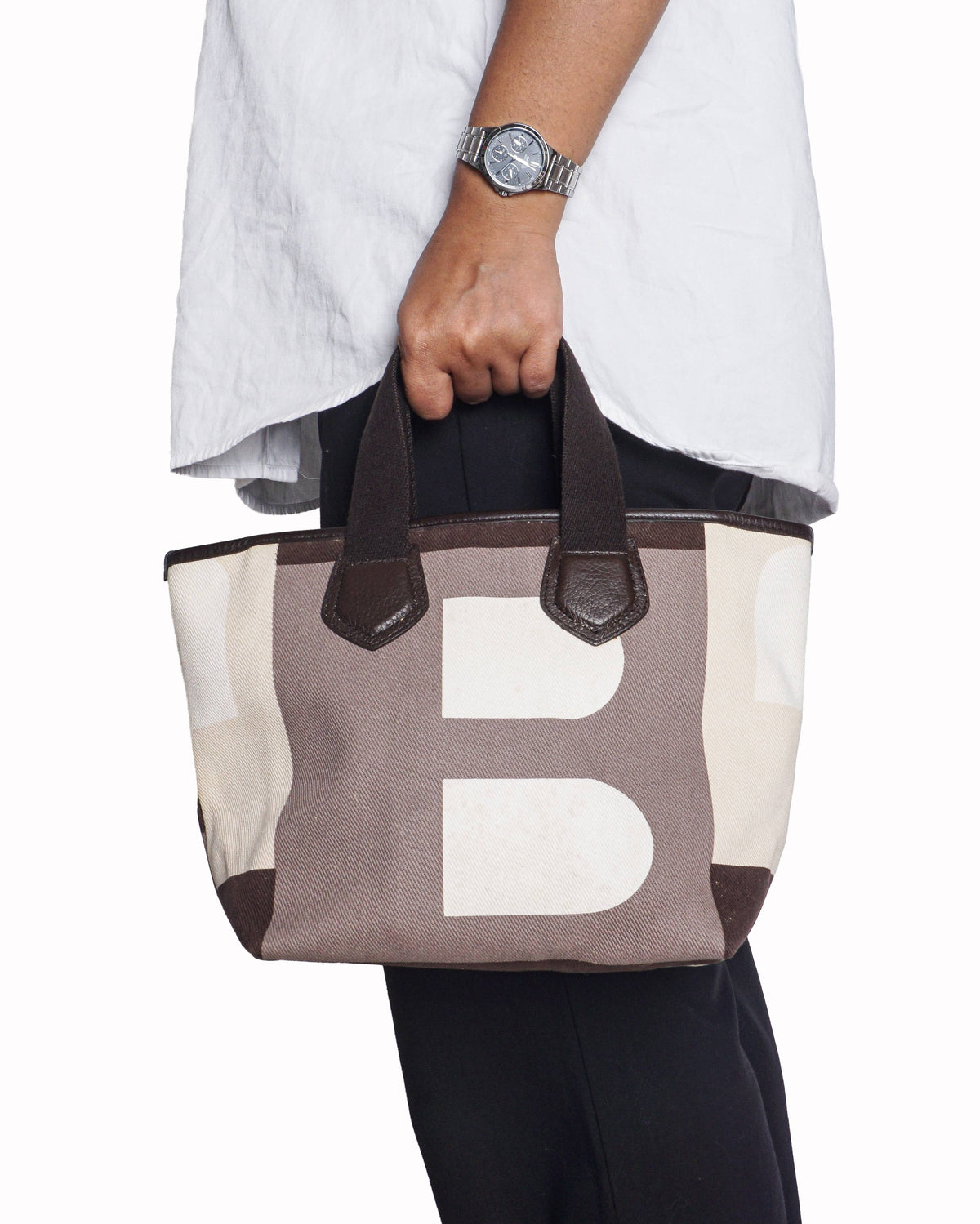 Bally Canvas Color-Block Tote Bag