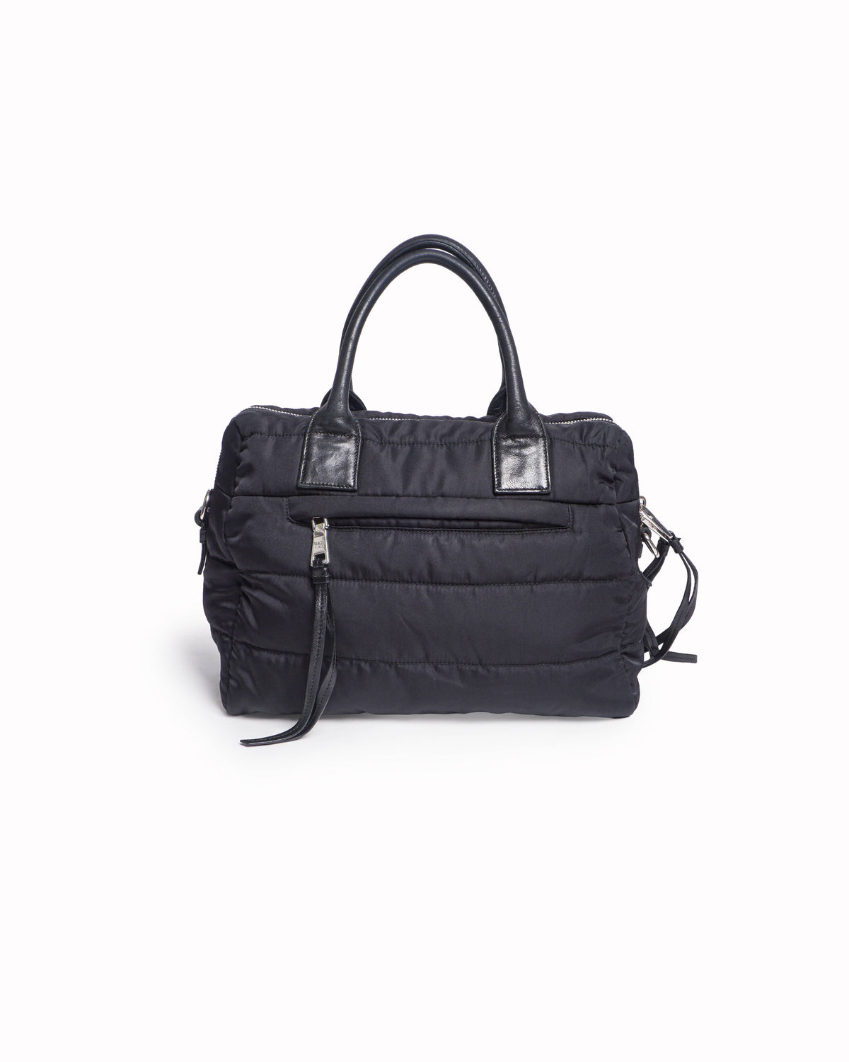 Prada Tessuto Bomber Black Nylon & Leather Tote Bag