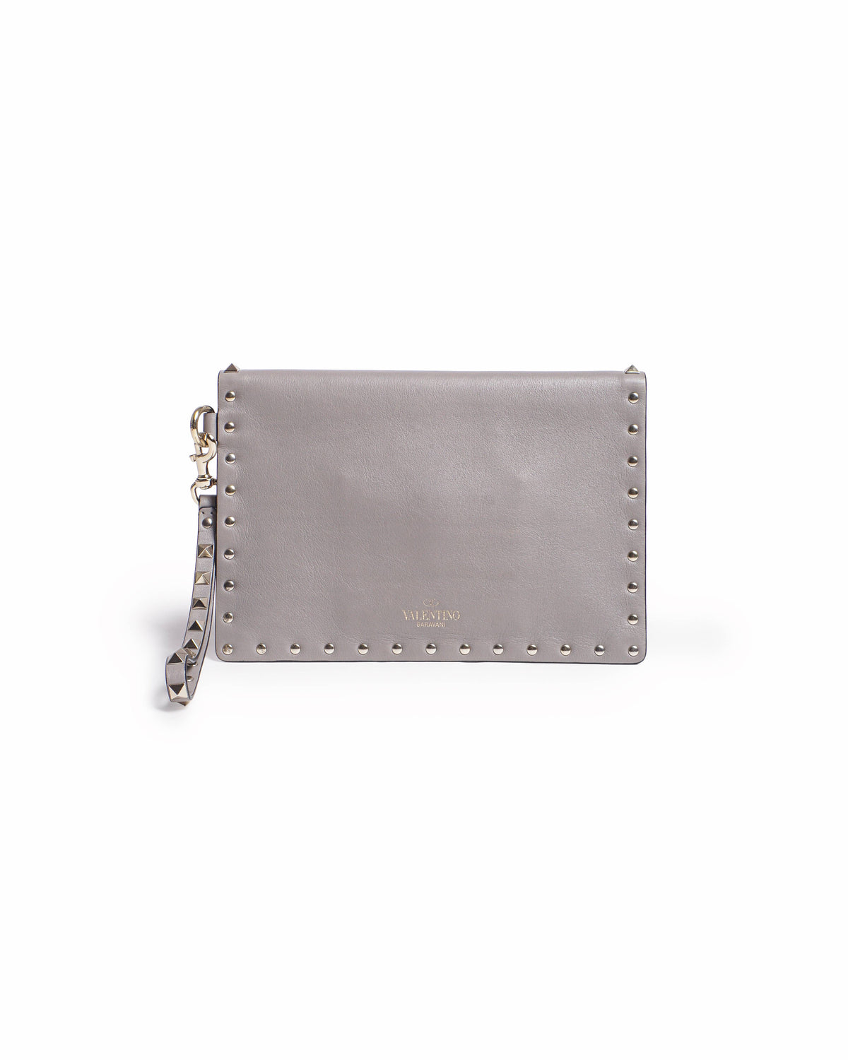 Valentino Garavani Rockstud Poudre Leather Envelope Clutch