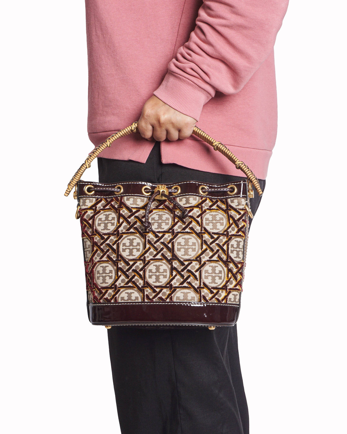 Tory Burch T Monogram Chenille Jacquard Bucket Bag