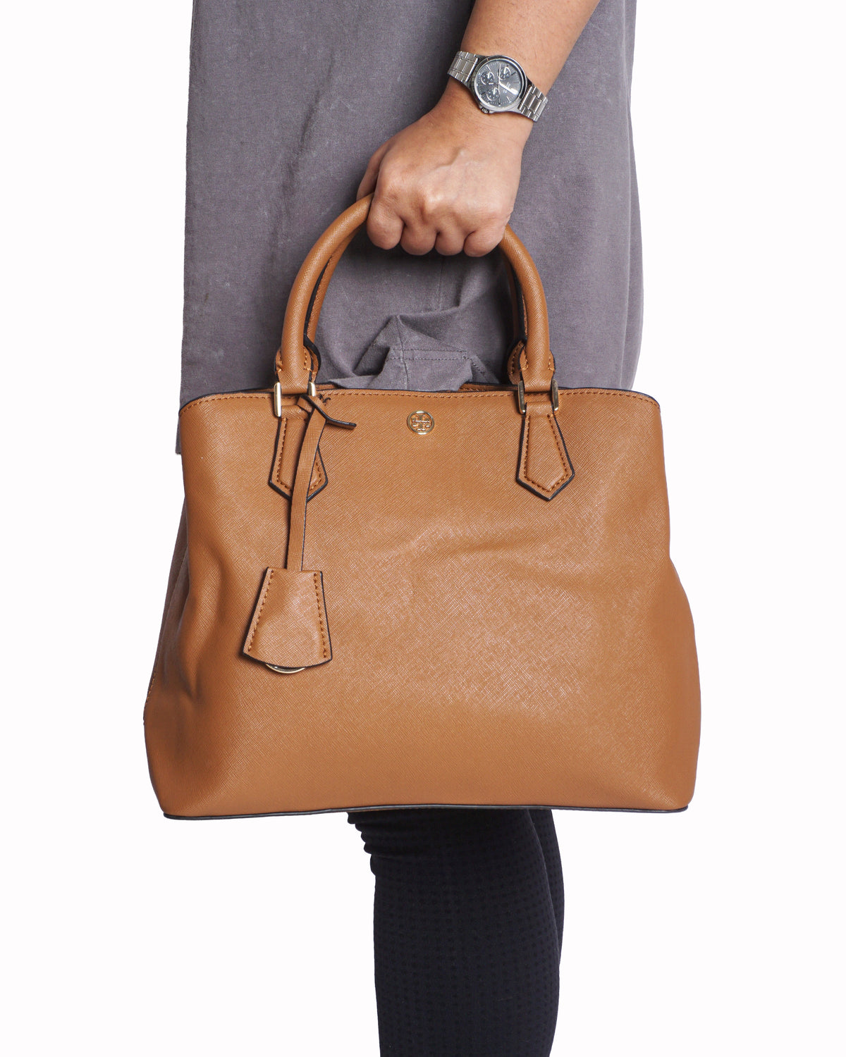 Tory Burch Small Perry Tan Leather Tote Bag