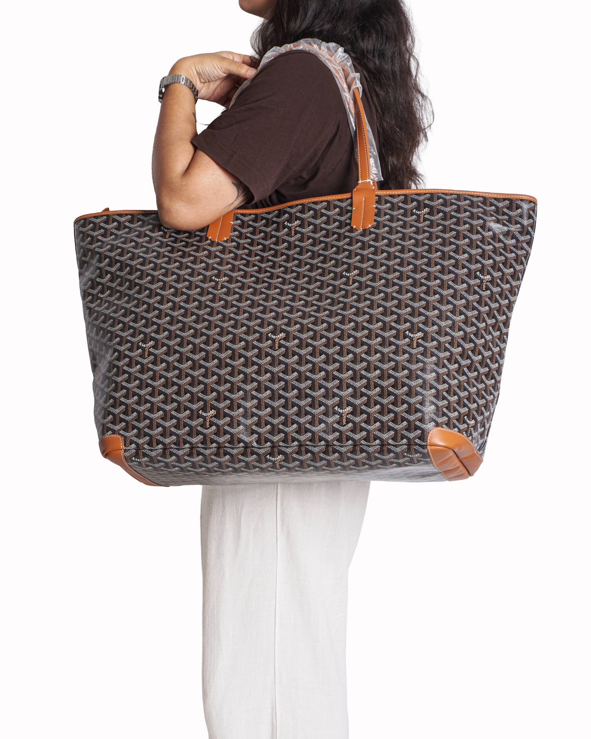 Goyard Artois GM Black Goyardine Canvas Tote Bag